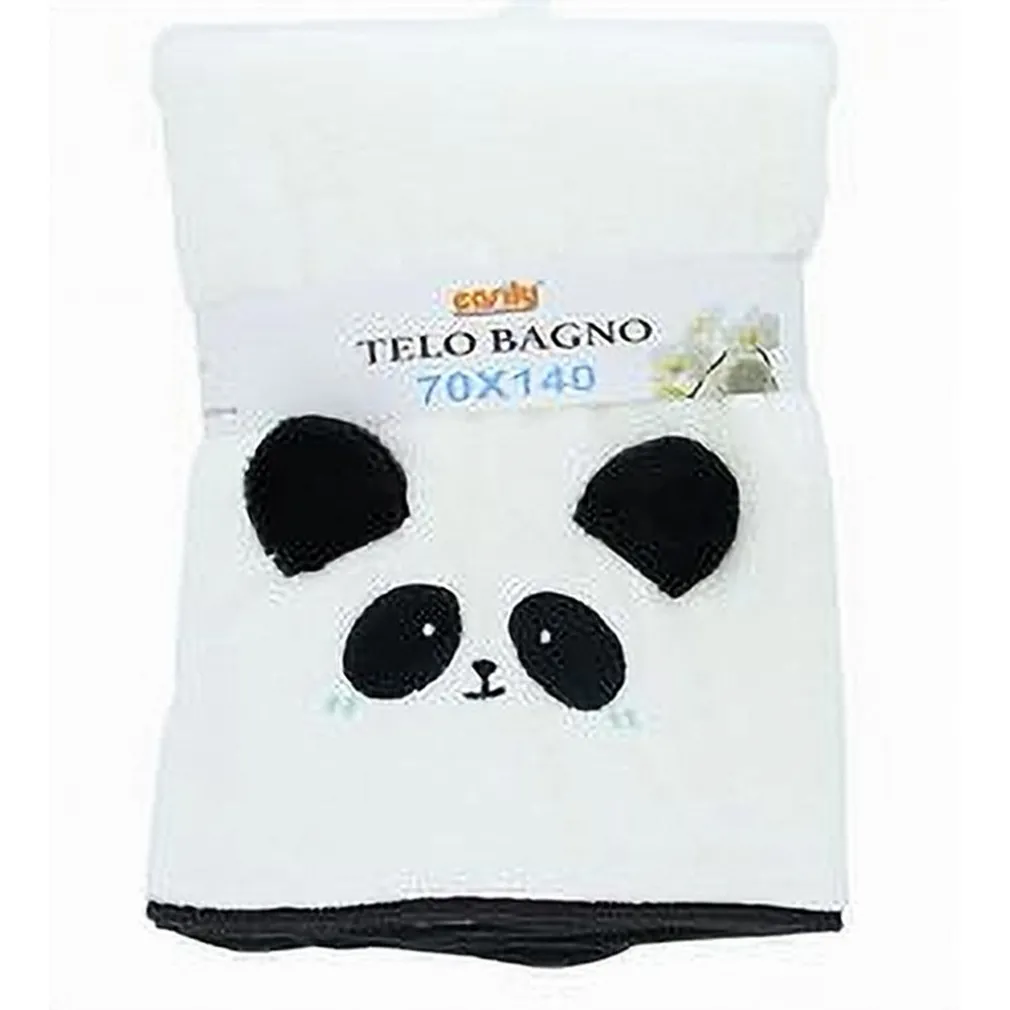 TELO DA BAGNO ASCIUGAMANO 70X140 CM DA DOCCIA IN TESSUTO CON FACCIA PANDA 10734