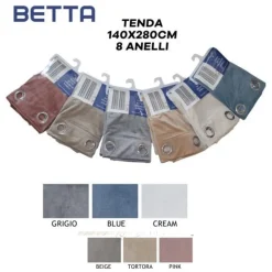 TENDA BETTA VELLUTATA PANNELLO SINGOLO 8 BORCHIE PORTA FINESTRA BASTONE 140X290