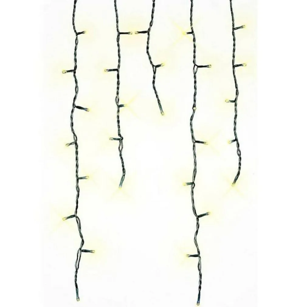 TENDA CASCATA LUMINOSA 160 LED BIANCO CALDO 230 CM DECORAZIONI NATALIZIE LUCI