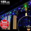 TENDA CASCATA LUMINOSA MULTICOLORE 510X90 CM PROLUNGABILE FINO A 15MT 189 LED