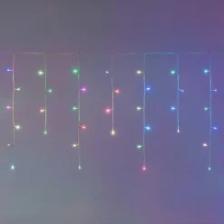 TENDA CATENA LUMINOSA ESTERNO RGB MULTICOLORE LUCI NATALE 100LED PROLUNGABILE 3MT