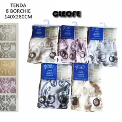 TENDA CLEOFE PANNELLO SINGOLO 8 BORCHIE PORTA FINESTRA CUCINA BASTONE 140X280 CM
