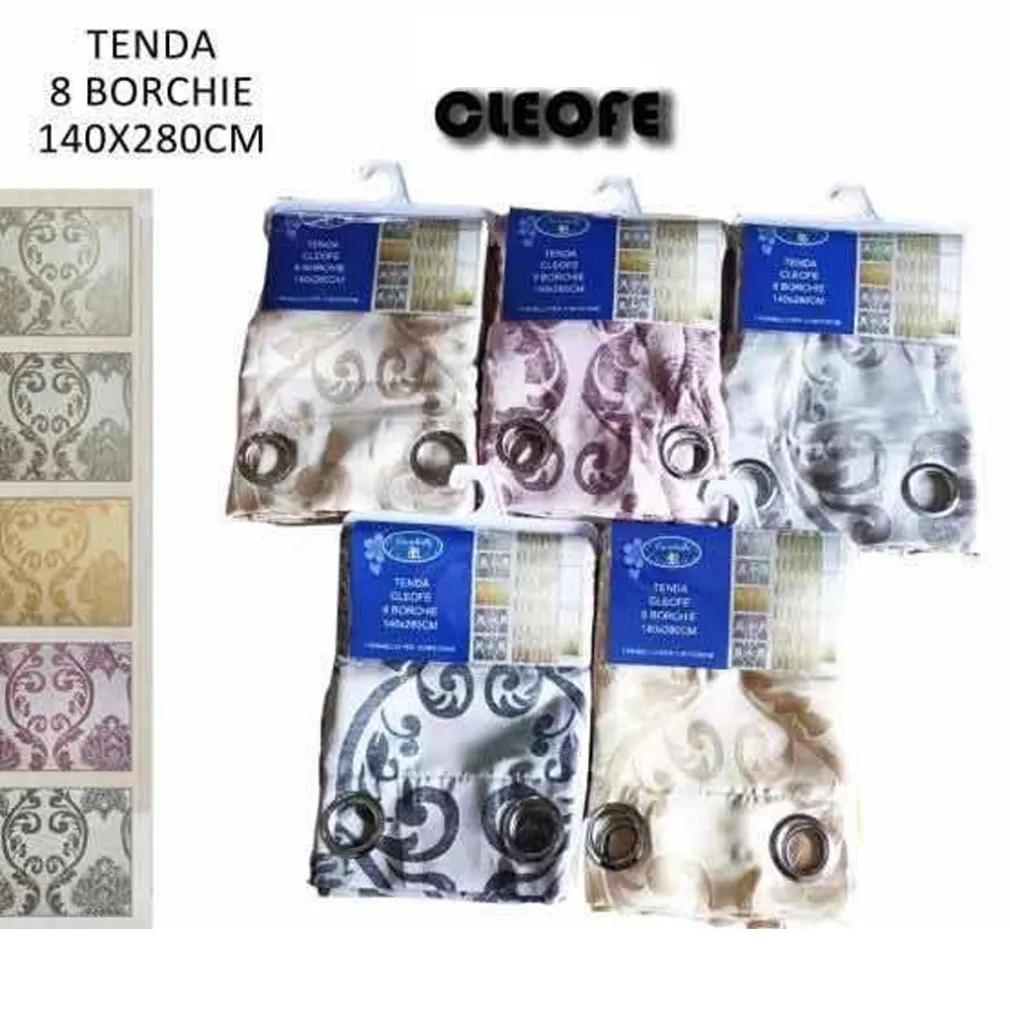 TENDA CLEOFE PANNELLO SINGOLO 8 BORCHIE PORTA FINESTRA CUCINA BASTONE 140X280 CM