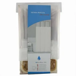 TENDA DA DOCCIA VASCA BAGNO PEVA CON 12 GANCI 180X200 CM TRASPARENTE BEIGE 69492