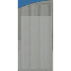 TENDA DA DOCCIA VASCA BAGNO PEVA CON 12 GANCI 180X200CM TRASPARENTE BIANCO 69491