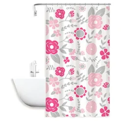 TENDA DOCCIA ANTI MUFFA FIORI IMPERMEABILE 180 X 200 CM CON ANELLI BAGNO 79222