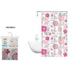 TENDA DOCCIA ANTI MUFFA FIORI IMPERMEABILE 180 X 200 CM CON ANELLI BAGNO 79222