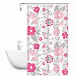 TENDA DOCCIA ANTI MUFFA FIORI IMPERMEABILE 240 X 200 CM CON ANELLI BAGNO 79223