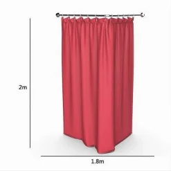 TENDA DOCCIA ANTIMUFFA IMPERMEABILE 180 X 200 CM CON ANELLI BAGNO ROSSA 69933