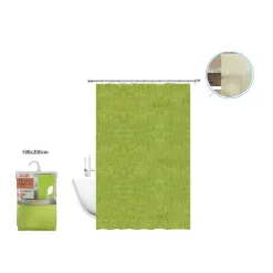 TENDA DOCCIA ANTIMUFFA IMPERMEABILE 180 X 200 CM CON ANELLI BAGNO VERDE 2D 52130