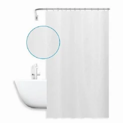TENDA DOCCIA ANTIMUFFA IMPERMEABILE 240X180 CM ANELLI BIANCA TEXTURE ROMBI 59816