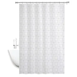 TENDA DOCCIA ANTIMUFFA IMPERMEABILE BAGNO 180 X 200 CM CON ANELLI QUADRATI 59391