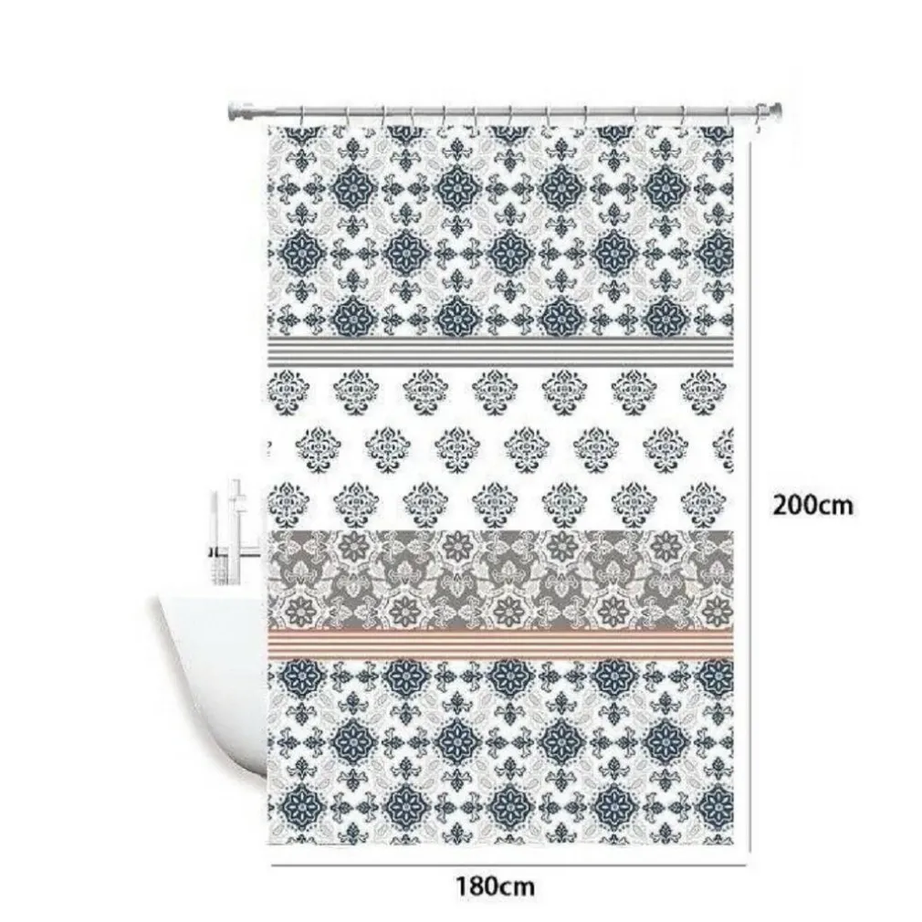 TENDA DOCCIA ANTIMUFFA IMPERMEABILE 180 X 200CM CON ANELLI BAGNO MAIOLICHE 59519