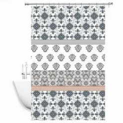 TENDA DOCCIA ANTIMUFFA IMPERMEABILE 240 X 200CM CON ANELLI BAGNO MAIOLICHE 59520