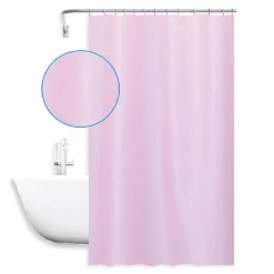TENDA DOCCIA ANTIMUFFA IMPERMEABIL 180X200CM CON ANELLI ROSA TEXTURE ROMBI 59823