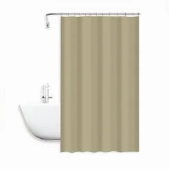 TENDA DOCCIA ANTIMUFFA IMPERMEABILE POLIESTERE 180X200CM GANCI BAGNO BEIGE 79859