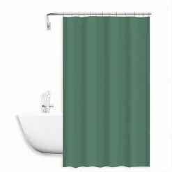 TENDA DOCCIA ANTIMUFFA IMPERMEABILE PEVA 180X200 CM CON ANELLI BAGNO VERDE 79712