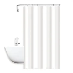 TENDA DOCCIA ANTIMUFFA IMPERMEABILE POLIESTERE 180X200 CM GANCI BAGNO BIANCA 79856