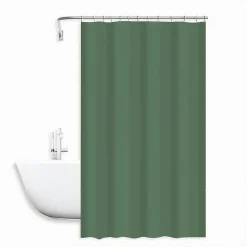 TENDA DOCCIA ANTIMUFFA IMPERMEABILE POLIESTERE 180X200CM GANCI BAGNO VERDE 79858