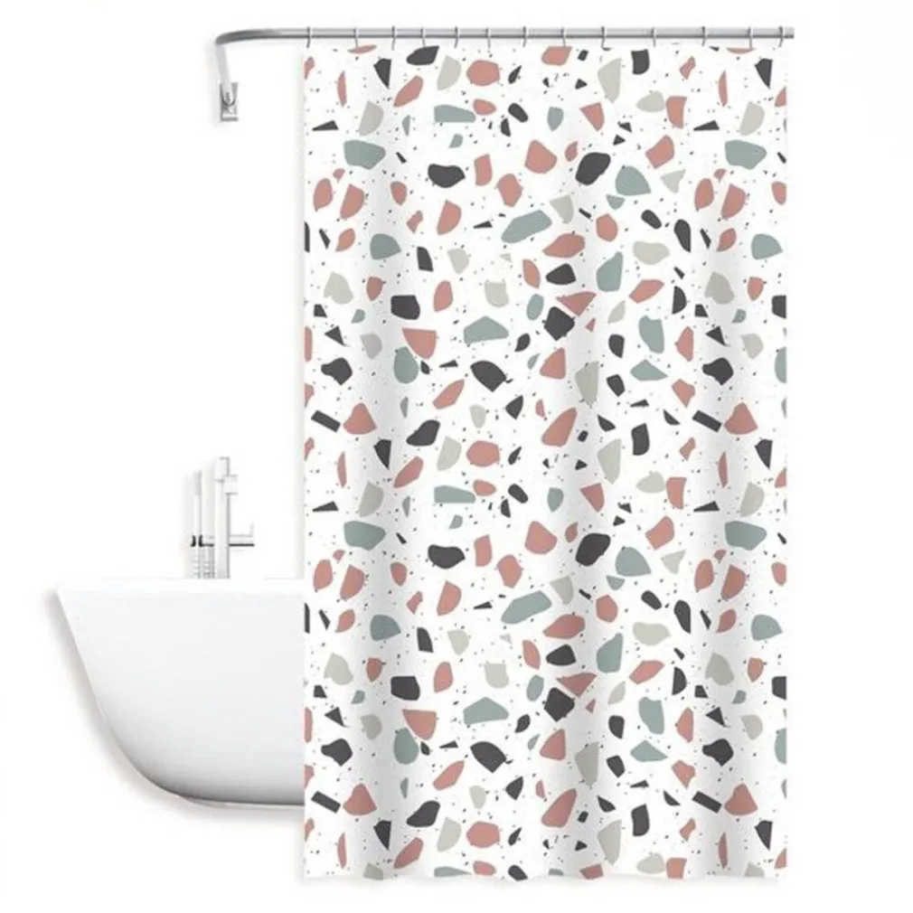 TENDA DOCCIA ANTIMUFFA IMPERMEABILE 180X200CM ANELLI BAGNO BIANCO GRANIGLIA 69833