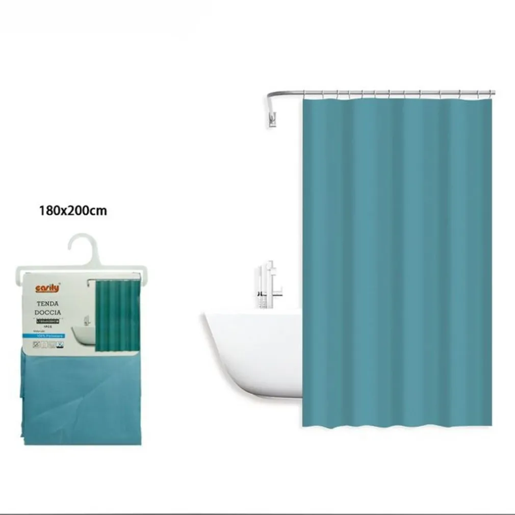 TENDA DOCCIA ANTIMUFFA IMPERMEABILE 180X200CM GANCI ANELLI BAGNO CELESTE 79716
