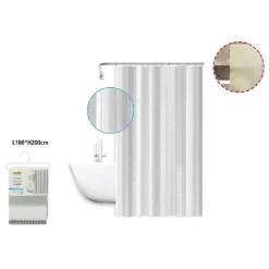 TENDA DOCCIA ANTIMUFFA IMPERMEABILE 180 X 200 CM CON ANELLI BAGNO RIGHE 59811