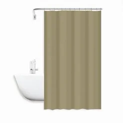 TENDA DOCCIA ANTIMUFFA IMPERMEABILE PEVA 180X200 CM CON ANELLI BAGNO BEIGE 79714
