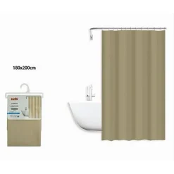 TENDA DOCCIA ANTIMUFFA IMPERMEABILE PEVA 180X200 CM CON ANELLI BAGNO BEIGE 79714
