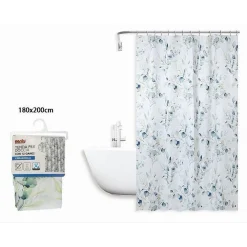 TENDA DOCCIA ANTIMUFFA IMPERMEABILE 180X200CM CON ANELLI BAGNO FIORI FOGLIE 87062