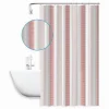 TENDA DOCCIA ANTIMUFFA IMPERMEABILE 240X200 CM CON ANELLI BAGNO 59814 RIGHE ROSA