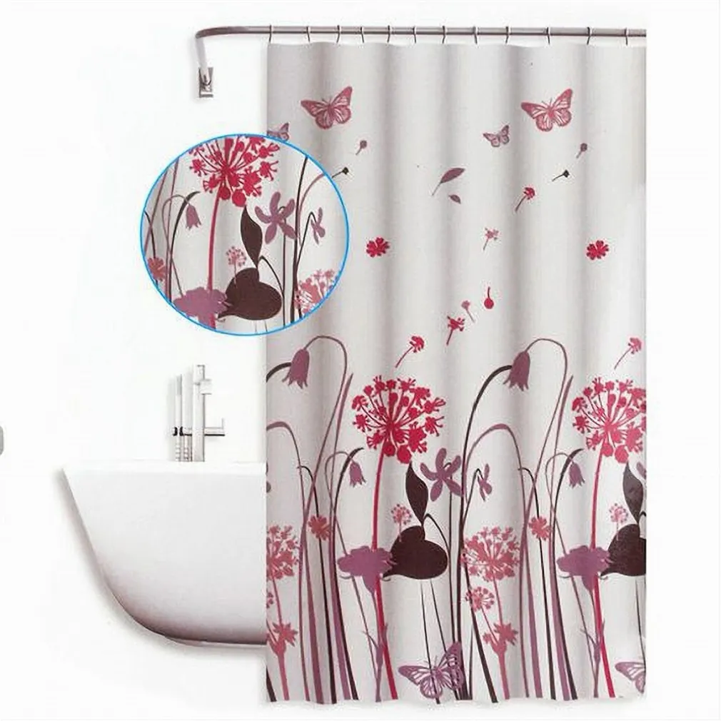TENDA DOCCIA ANTIMUFFA IMPERMEABILE 240X200 CM ANELLI BAGNO FIORI FARFALLE 59516
