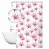 TENDA DOCCIA ANTIMUFFA IMPERMEABILE 240X200 CM CON ANELLI BAGNO FIORI ROSA 59804
