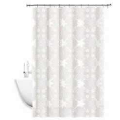 TENDA DOCCIA ANTIMUFFA IMPERMEABILE 240X200CM ANELLI BIANCA MAIOLICA FIORI 69512