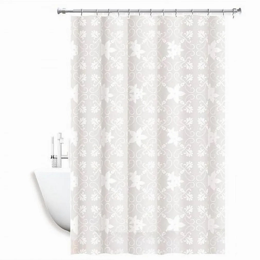 TENDA DOCCIA ANTIMUFFA IMPERMEABILE 240X200CM ANELLI BIANCA MAIOLICA FIORI 69512