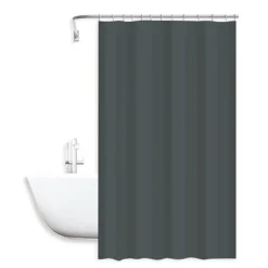 TENDA DOCCIA ANTIMUFFA IMPERMEABILE 240X200CM CON ANELLI BAGNO GRIGIO SCURO 79719