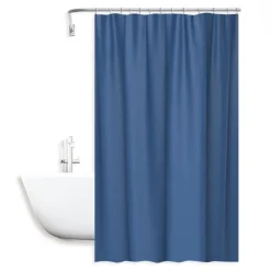 TENDA DOCCIA ANTIMUFFA IMPERMEABILE 180X200CM CON 12 GANCI ANELLI BAGNO BLU 69892