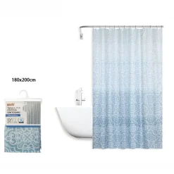 TENDA DOCCIA ANTIMUFFA IMPERMEABILE 180X200CM CON 12 ANELLI BAGNO MAIOLICHE 87034