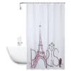 TENDA DOCCIA ANTIMUFFA IMPERMEABILE 180X200CM CON ANELLI BAGNO SCRITTA PARIS 87048