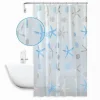 TENDA DOCCIA ANTIMUFFA IMPERMEABILE 180 X 200CM ANELLI BAGNO STELLE MARINE 59805