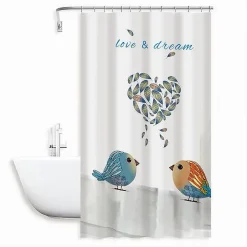 TENDA DOCCIA ANTIMUFFA LOVE DREAM IMPERMEABILE 180X180 CM CON ANELLI BAGNO 79216
