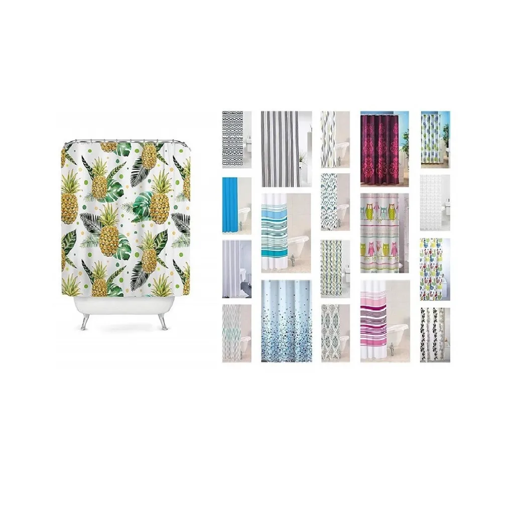 TENDA DOCCIA ANTIMUFFA PER BAGNO DA 180x200CM CON 12 GANCETTI PER BASTONE ASTA