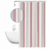 TENDA DOCCIA ANTIMUFFA RIGHE ROSA IMPERMEABILE 180X200 CM CON ANELLI BAGNO 59813