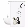 TENDA DOCCIA IMPERMEABILE 180X200 CM CON 12 ANELLI VASCA BAGNO CANE GATTO 87093