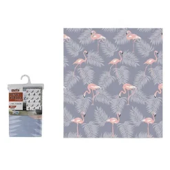 TENDA DOCCIA IMPERMEABILE TESSUTO PVC 12 GANCI IN PLASTICA FENICOTTERI 180X200CM