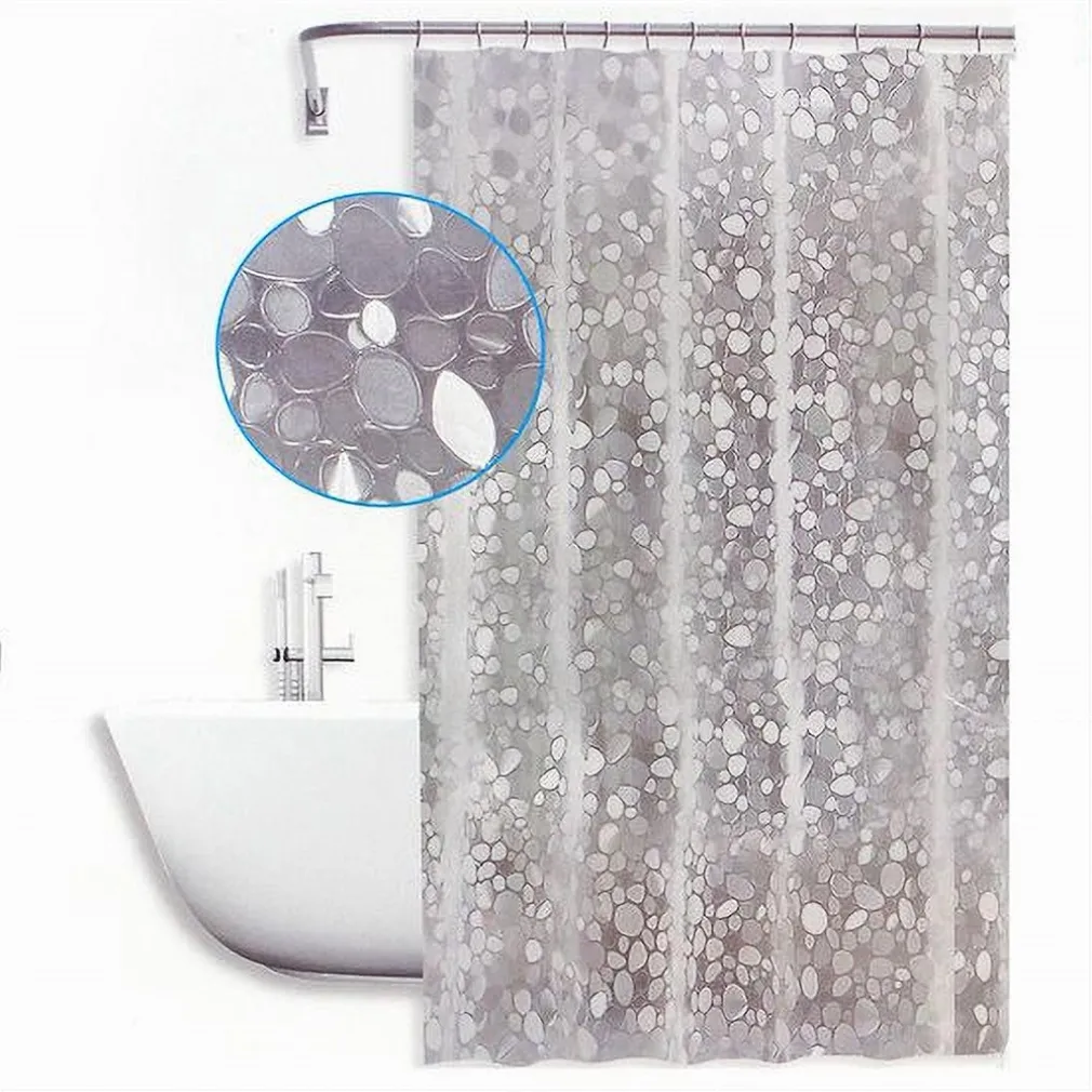 TENDA DOCCIA VASCA ANTIMUFFA IMPERMEABILE BIANCA CON SASSOLINI 240 X 200CM 59526