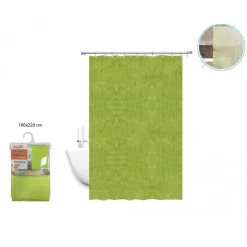 TENDA DOCCIA VASCA ANTIMUFFA IMPERMEABILE VERDE 2D 180 X 220 CM CON ANELLI 52131