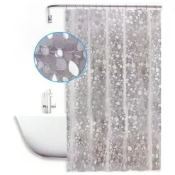 TENDA DOCCIA VASCA ANTIMUFFA IMPERMEABILE BIANCA CON SASSOLINI 180 X 200CM 59525