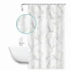 TENDA DOCCIA VASCA BAGNO IMPERMEABILE MARMO BIANCO 240X200CM CON 12 ANELLI 87594