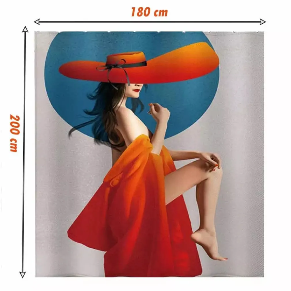 TENDA DOCCIA VASCA BAGNO IMPERMEABILE DONNA SEXY 180 X 200CM CON 12 ANELLI 87094