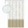 TENDA DOCCIA VASCA BAGNO 12 ANELLI 180 X 200CM MOTIVO PAISLEY ETNICO BEIGE 87583